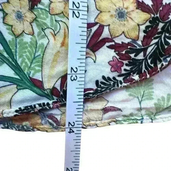 Zara Bow Top Blouse Silk Blend Floral Pattern Sz S - Picture 8 of 9